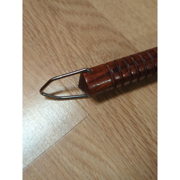 Androck Grilling Fork Chrome Plate Wood Carved Telescoping Handle Vintage - Picture 11 of 11